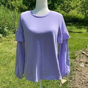 Old Navy Purple French-terry Ruffle Sweater size Medium